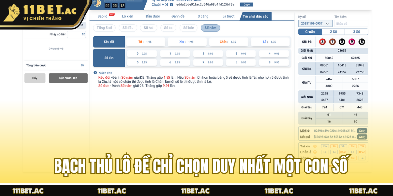 Bạch thủ lô đề chỉ chọn duy nhất một con số