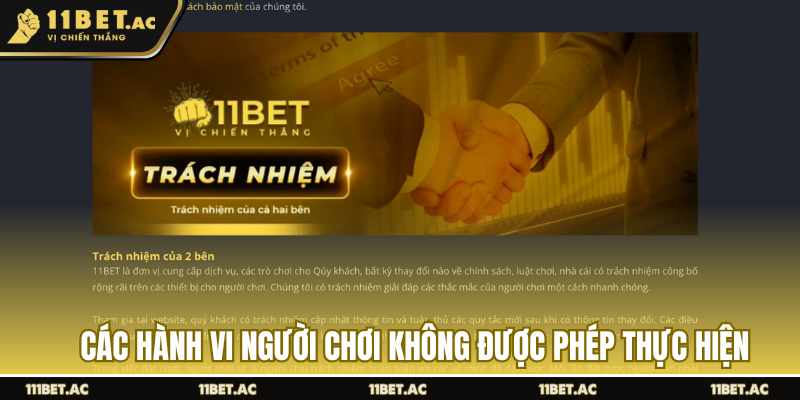 Các hành vi người chơi không được phép thực hiện