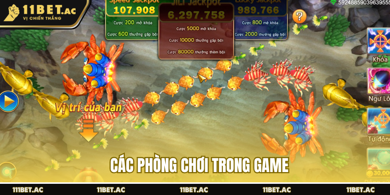 Các phòng chơi trong game