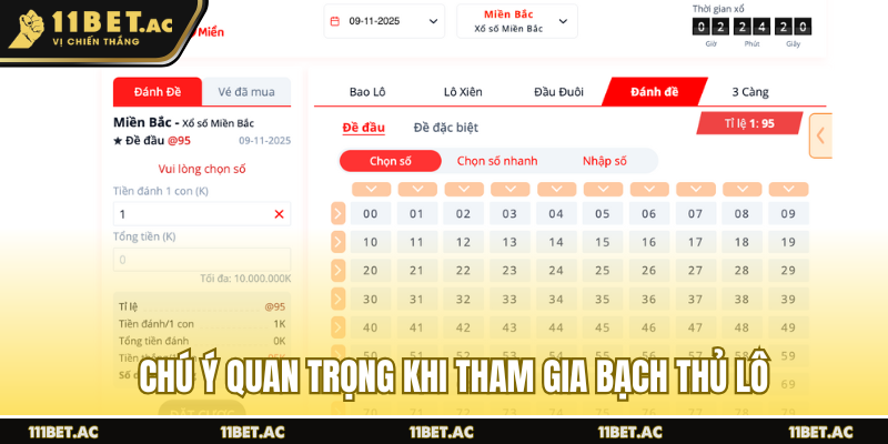 Chú ý quan trọng khi tham gia bạch thủ lô