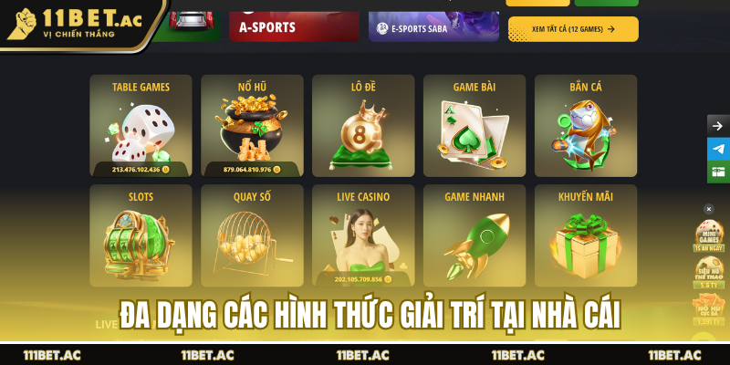 Đa dạng các hình thức giải trí tại nhà cái