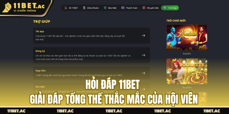 Hỏi đáp 11bet giải quyết mọi thắc mắc
