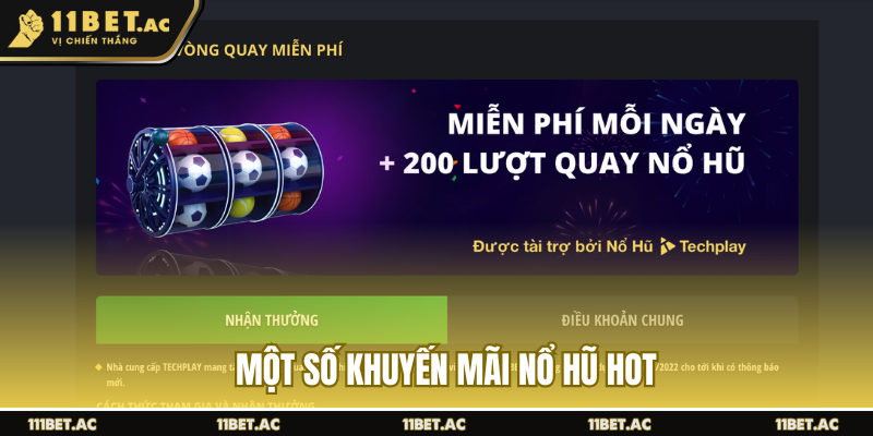 Một số khuyến mãi nổ hũ hot