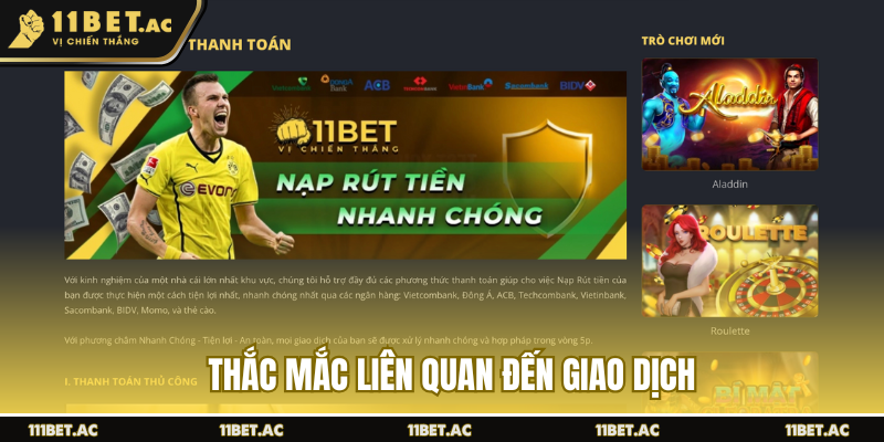 Thắc mắc liên quan đến giao dịch