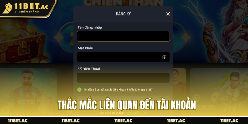 Thắc mắc liên quan đến tài khoản